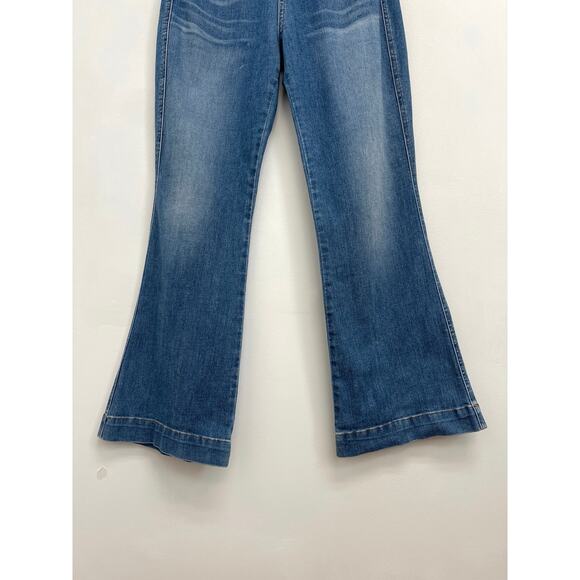 Veronica Beard Jeans Carson Ankle Flare High Rise Juno Wash Distressed - Size 27 - Picture 10 of 11